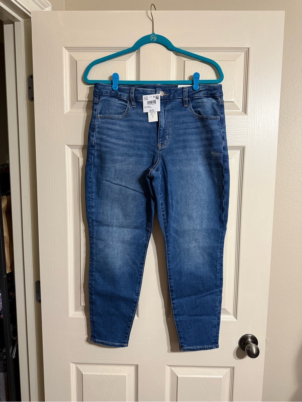 American Eagle Outfitters Women Blue Curvy High - Rise Jeans